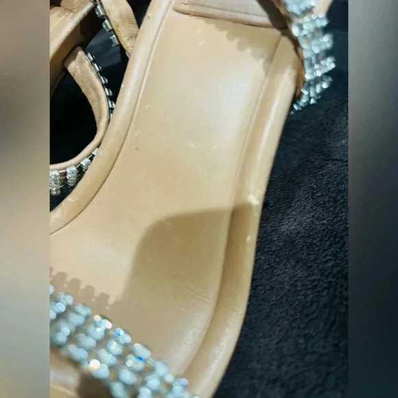 NWT Zara Rhinestone Strap Heeled Leather Sandals size 37 6.5 US - Picture 11 of 14